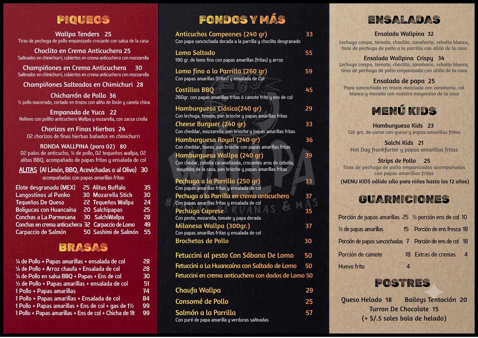 Carta Digital Oficial de Comidas - Wallpa Restobar