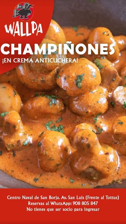 Champiñones en Crema Anticuchera