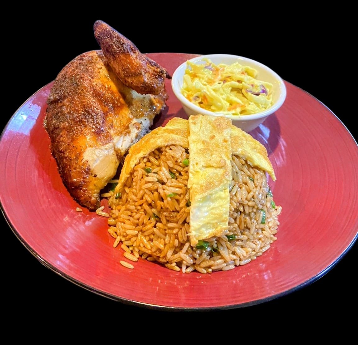 ¼ Pollo a la Brasa + Arroz Chaufa + Ens. Col